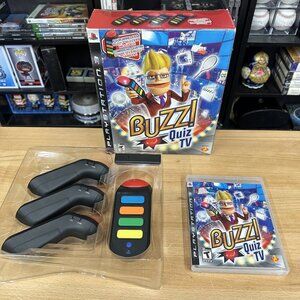 Buzz Quiz TV PS3 Sony PlayStation 3 2008 CIB Complete Tested Working W/ Dongle